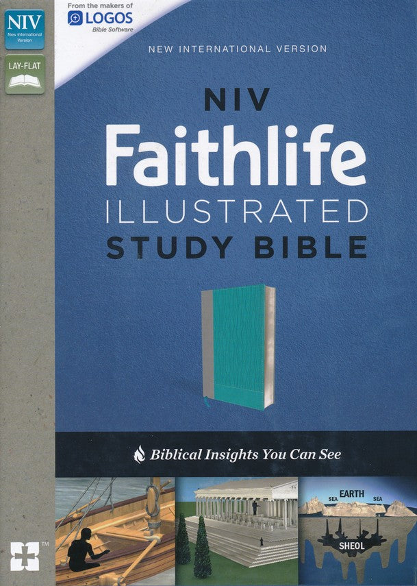 Selling Personalized Study Bible, NIV FaithLife Study Bible - Turquoise / Gray Leathersoft Custom Personalized