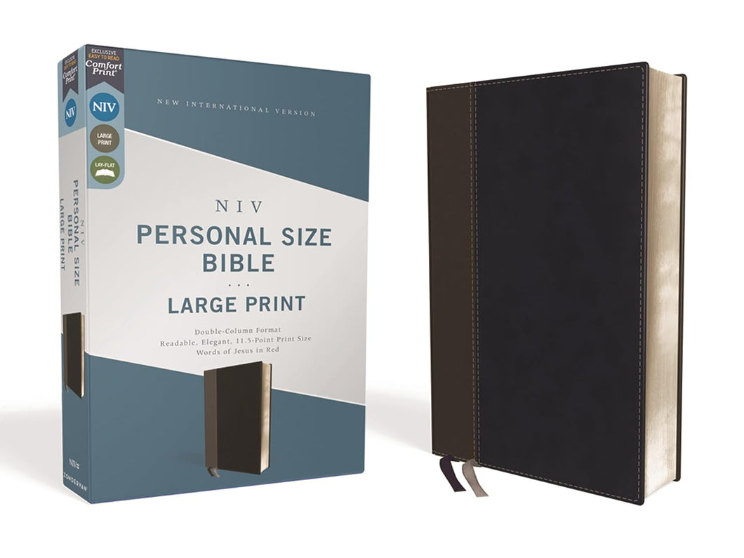 NIV Personal Size Bible Large Print Imitation Leather, Double Column Format, readable elegant, word of JESUS in Red.