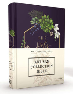 Niv, Artisan Collection Bible, Cloth Over Board, Navy Floral, Designed Edges Under Gilding, Red Letter Edition, Comfort Print Hardcover