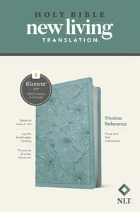 NLT Thinline Reference Bible, Filament Enabled Edition (Red Letter, Leatherlike, Floral Leaf Teal): New Living Translation, Floral Leaf Teal, Leatherlike, Thinline Reference Bible, Filament App Imitation Leather – Import