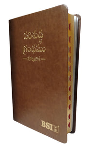 Telugu Holy Bible, PU Leather-Like, Indexed – Bride, Groom, and Couples Combo